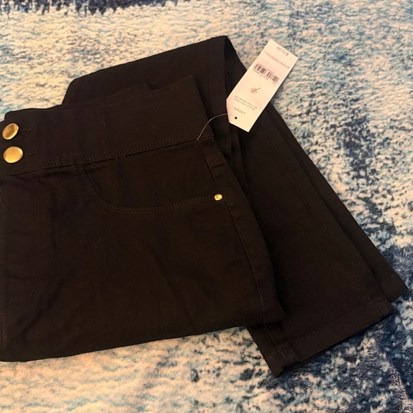 Just Be… Women's Black High Rise Button Denim Pants - Picture 4 of 4